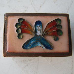 Vintage Copper and Enamel Butterfly Box